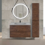 Тумба с раковиной Vincea Vico 800 подвесная, 2 выкатных ящика soft close, R.Wood, VMC-2V800RW+VCB-2VP800W