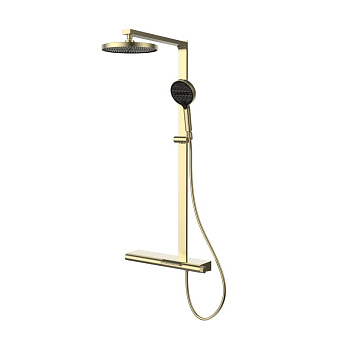 Душевая стойка Vincea Arco VSFS-4AR1BG с изливом, брашированное золото