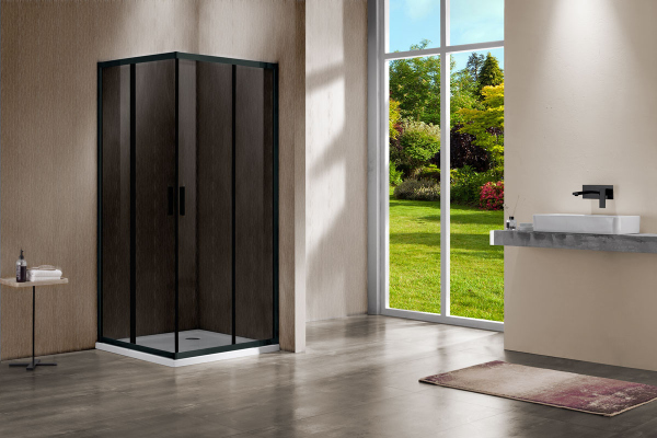 Душевой уголок Vincea Garda VSS-1G9010CGB, 1000*900, черный, стекло тонированное