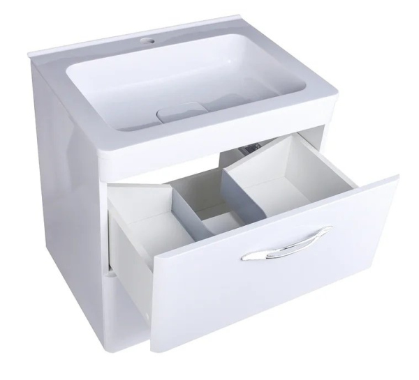 Тумба подвесная Style Line, "Каре 70" (2 ящ.) Люкс белая, СС-00002269