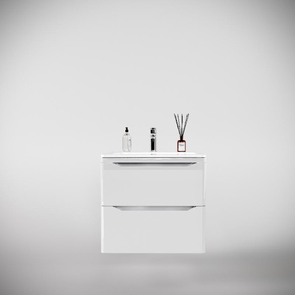 Тумба без раковины Style Line подвесная "Марелла 60" (2 ящ.) белый глянец, PLUS, СС-00002405