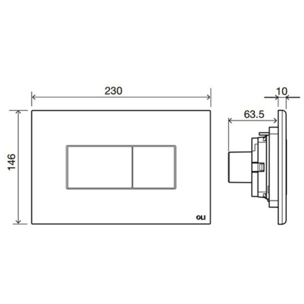 Панель пневматическая двойная OLI Karisma, пластик хром глянец