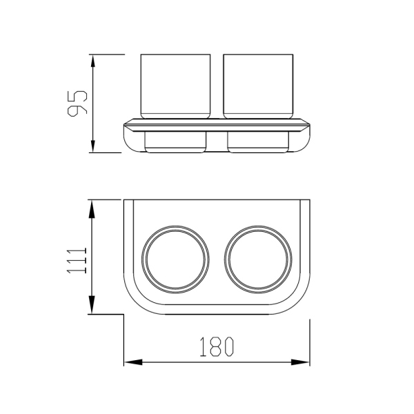 Стакан двойной для зубных щеток ABBER Nord AA1557B черный матовый