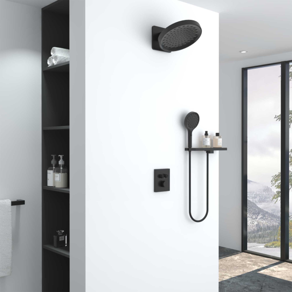 Душевой комплект Vincea Inspire VSFW-3I21MT3RMB встраиваемый, термостатический, черный Душевой комплект Vincea Inspire VSFW-3I21MT3RMB встраиваемый, термостатический, черный