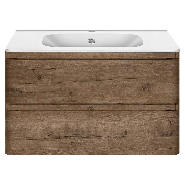 Тумба с раковиной Vincea Vico 800 подвесная, 2 выкатных ящика soft close, V.Oak, VMC-2V800VO+VCB-2VP800W Тумба с раковиной Vincea Vico 800 подвесная, 2 выкатных ящика soft close, V.Oak, VMC-2V800VO+VCB-2VP800W