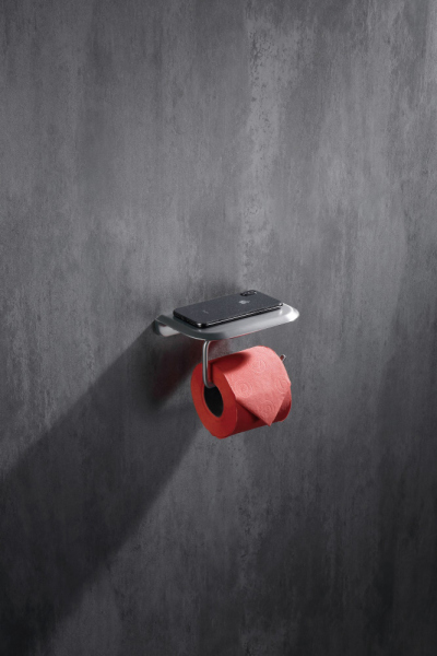 Бумагодержатель с полкой для телефона ABBER Nord AA1530SP сатин