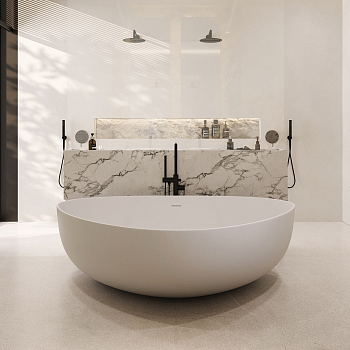 Ванна из искусственного камня ABBER Stein AS9608 белая матовая