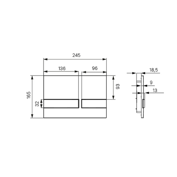 Клавиша смыва IDDIS хром Unifix 006 IDDIS (UNI06CHi77)