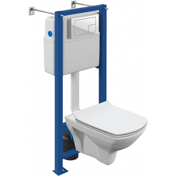 Комплект Cersanit CARINA XL CO DPL EO slim инсталляция VECTOR кнопка CORNER пластик белый Комплект Cersanit CARINA XL CO DPL EO slim инсталляция VECTOR кнопка CORNER пластик белый