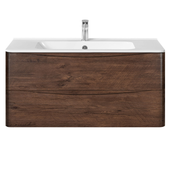 Тумба с раковиной Vincea Paola 1000 подвесная, 2 выкатных ящика soft close, R.Wood, VMC-2P100RW+VCB-2VP100W Тумба с раковиной Vincea Paola 1000 подвесная, 2 выкатных ящика soft close, R.Wood, VMC-2P100RW+VCB-2VP100W