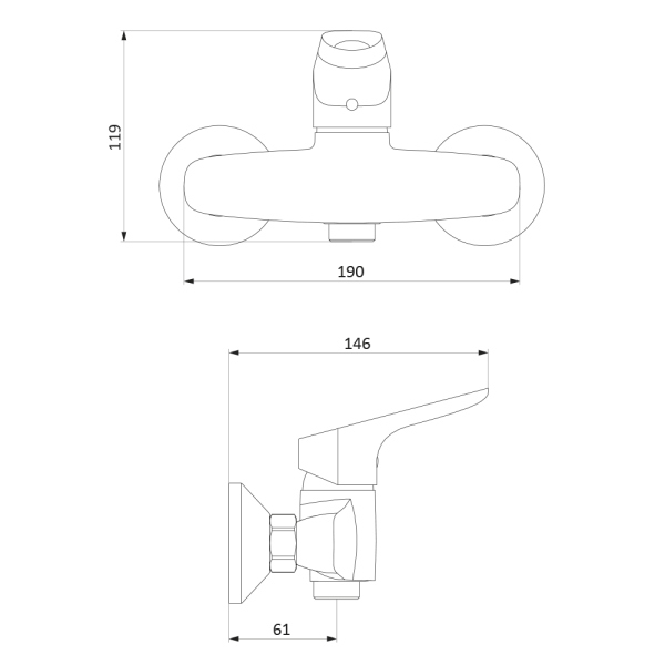 Смеситель для душа Damixa Jupiter, 772000001