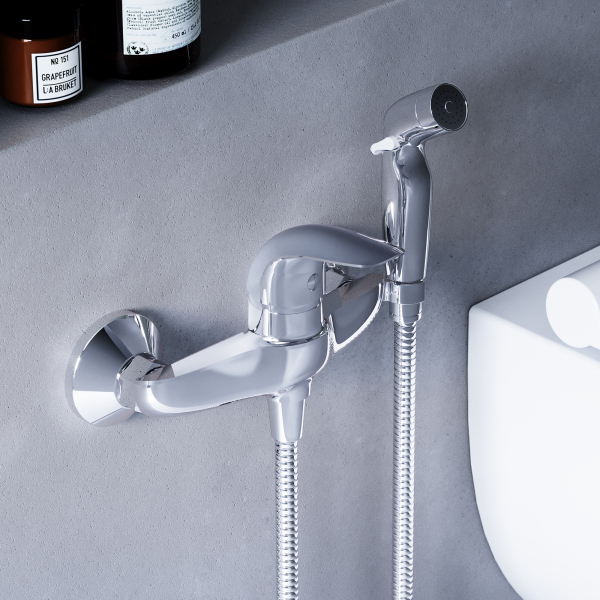 Смеситель для душа с гигиенической лейкой, держателем и шлангом Damixa Eclipse, 318000000 Смеситель для душа с гигиенической лейкой, держателем и шлангом Damixa Eclipse, 318000000