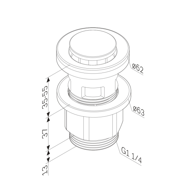 Донный клапан AM.PM F0700P00 click-clack Хром Донный клапан AM.PM F0700P00 click-clack Хром