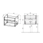 Тумба с раковиной Vincea Chiara 600 подвесная, 1 выкатной ящик soft-close, T.Oak, VMC-2C600TO+VCB-13600W