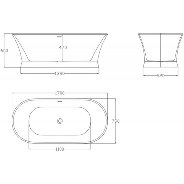 Акриловая ванна BelBagno BB402-1700-790 Акриловая ванна BelBagno BB402-1700-790