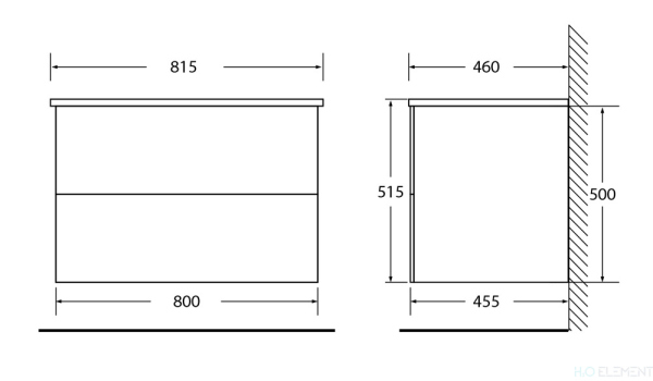 Тумба с раковиной Belbagno ETNA, ETNA-800-2C-SO-BL-P+ BB800ETL (готовый набор)