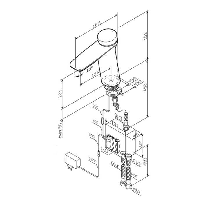 Термостат AM.PM Inspire V2.0 F50A02400 TouchReel электронный, для раковины