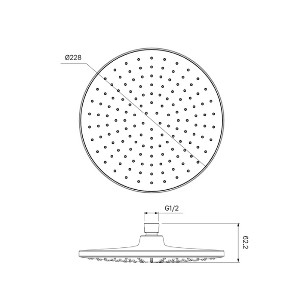 Душевая насадка IDDIS верхняя круглая, черная, Optima Home (OPH22BRi64)