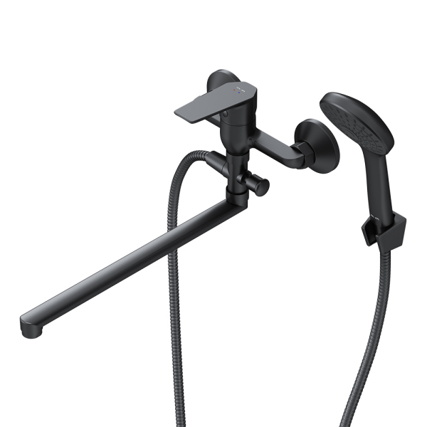 Смеситель для ванны и душа с длинным изливом и душевым набором AM.PM Gem, F90A90122