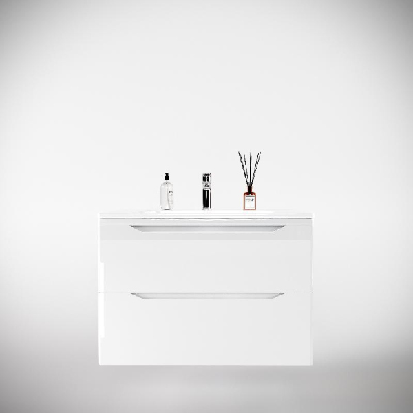 Тумба без раковины Style Line подвесная "Марелла 80" (2 ящ.) белый глянец, PLUS, СС-00002411