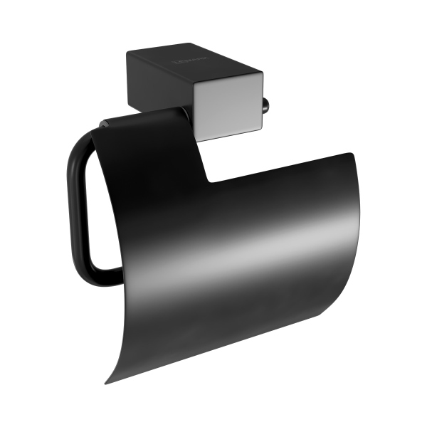 Держатель для туалетной бумаги Lemark SMOOTH LINE с крышкой, чёрный матовый (9722011) Держатель для туалетной бумаги Lemark SMOOTH LINE с крышкой, чёрный матовый (9722011)