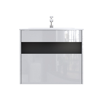 Тумба без раковины с нишей и 1 ящиком, 80 см, белый глянец, универсальная AM.PM Func, M8FFUX0801WG