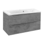 Тумба с раковиной Vincea Mia 900 подвесная, 2 выкатных ящика soft close, Beton, VMC-2MA900BT+VCB-3M900G