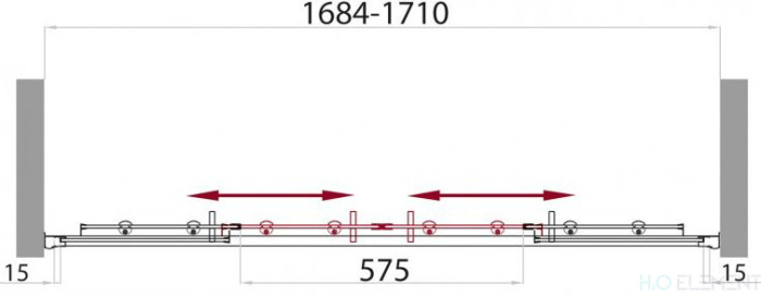 Душевая дверь в нишу BelBagno Uno BF 2 170 C Cr