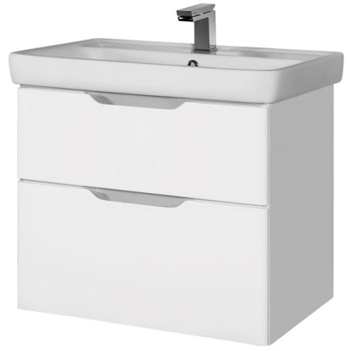 Тумба Dreja.eco Q 80, белый лак, 2 ящ, органайзер, 99.0003