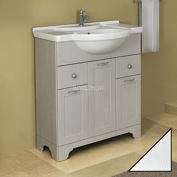 Тумба Dreja.eco Antia 75, белый, 2 ящ, 3 дв, 99.0436