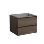 Тумба с раковиной Vincea Luka 600 подвесная, 2 выкатных ящика soft-close, R.Oak, VMC-2L600RO+VCB-13600W