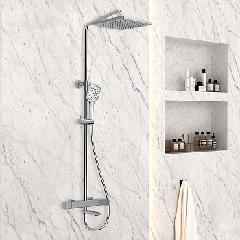 Душевая стойка Vincea Cube VSFS-1C1CH с изливом, хром