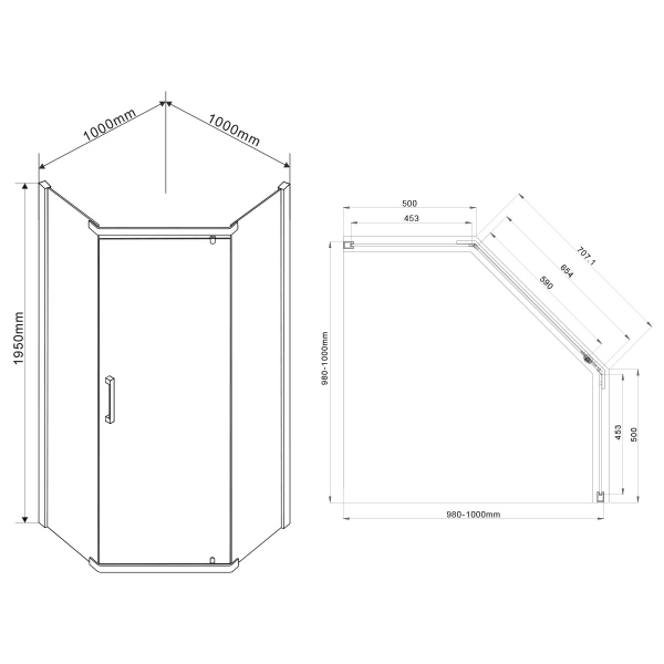 Душевой уголок Vincea Stresa VSP-1S100CLB, 1000*1000, черный, стекло прозрачное Душевой уголок Vincea Stresa VSP-1S100CLB, 1000*1000, черный, стекло прозрачное