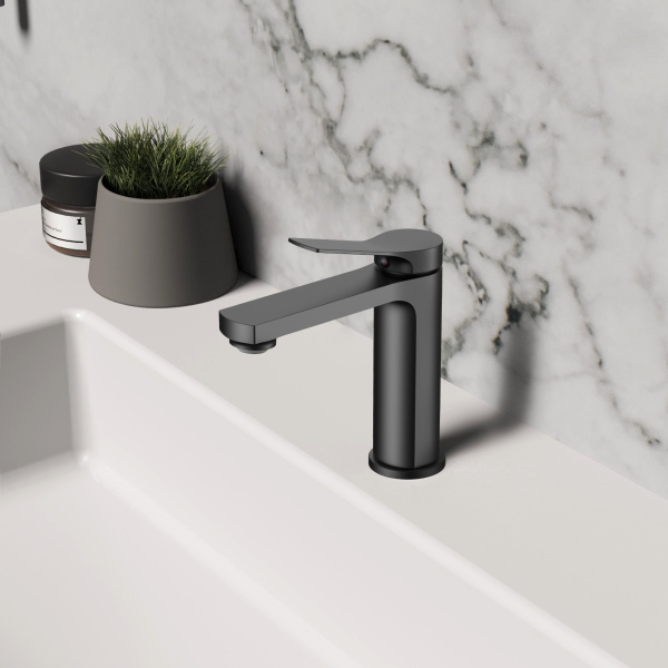 Смеситель для раковины Vincea Arco VBF-4AR01MB, черный матовый