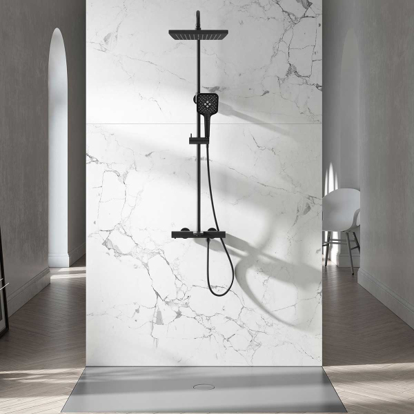Душевая стойка Vincea Next VSFS-1N1TMB термостатическая, черный