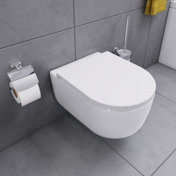 Унитаз подвесной безободковый, с сиденьем микролифт Damixa Sirius, DX86C1700SC