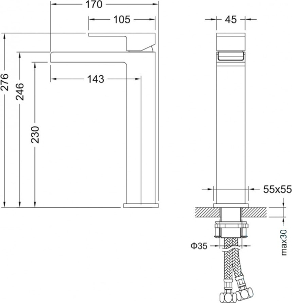Смеситель Timo Selene 2111/00F chrome для раковины