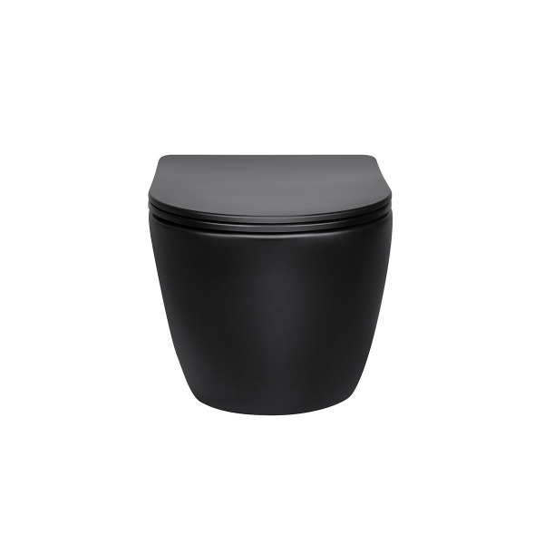 Унитаз подвесной Vincea Globo VT1-14SMB безободковый, цвет матовый черный, сиденье soft-close