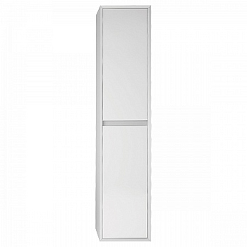 Пенал Dreja INSIGHT, 35 см, подвесной, универсальный, 2 дверцы, 4 стеклянные полки, белый глянец