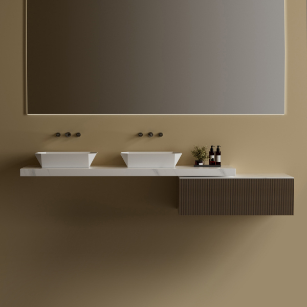 Раковина накладная ABBER Rechteck AC2218 белая