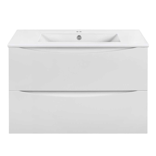 Тумба с раковиной Vincea Mia Slim 800 подвесная, G.White, VMC-2MC800S1GW+VBS-13980S2