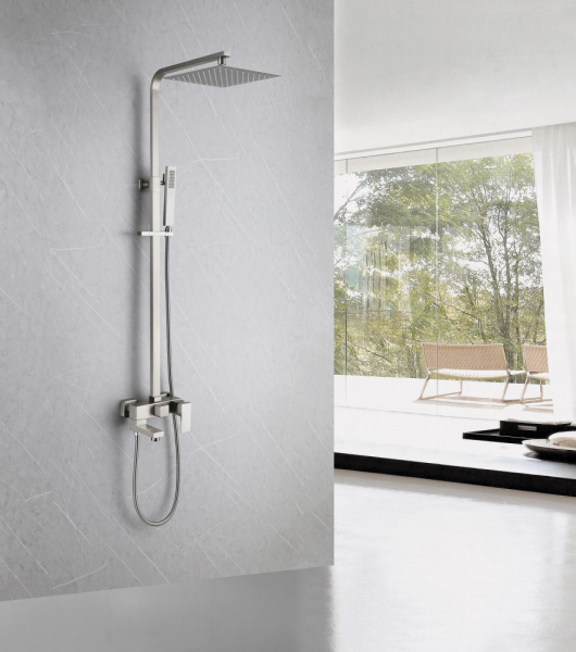 Душевая стойка ABBER Daheim AF8216SPL с изливом, сатин