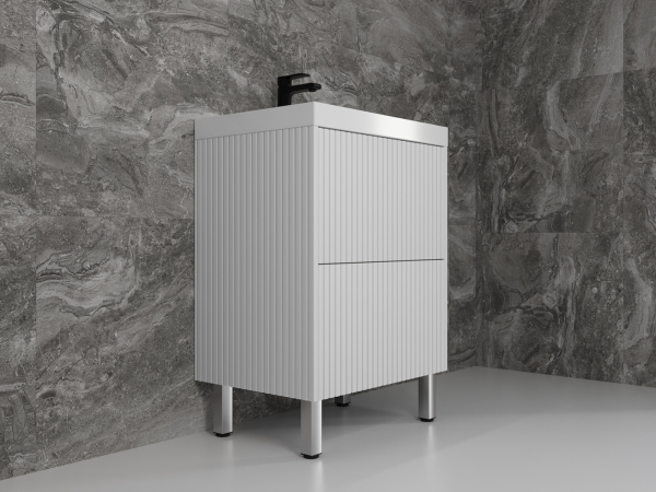 Тумба без раковины напольная Style Line "Стокгольм 60", (2 ящ.) белый, PUSH, ЛС-00002333