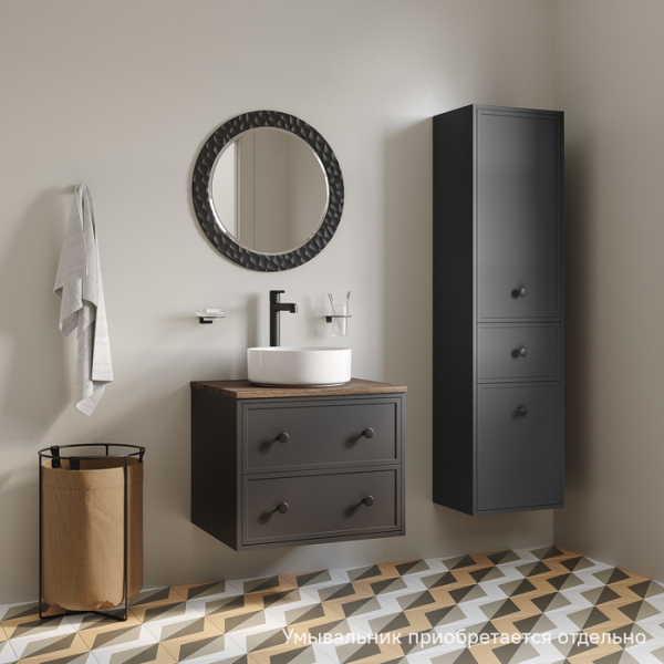 Тумба без раковины подвесная со столешницей МДФ, 60 см IDDIS Torr темно-серый (TOR60DMi95K)