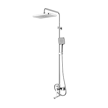 Душевая система с тропическим душем и изливом IDDIS Parker (PARSB3Fi06)