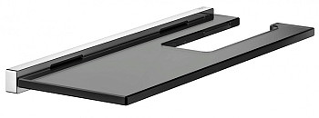 19173018000 EDITION 90 Square Держатель для туалетной бумаги с полочкой, хром/дымчатое стекло 19173018000 EDITION 90 Square Держатель для туалетной бумаги с полочкой, хром/дымчатое стекло