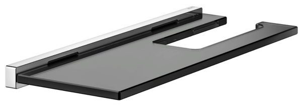 19173018000 EDITION 90 Square Держатель для туалетной бумаги с полочкой, хром/дымчатое стекло 19173018000 EDITION 90 Square Держатель для туалетной бумаги с полочкой, хром/дымчатое стекло