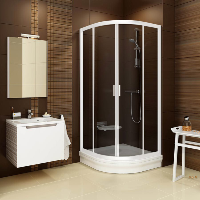 Душевой уголок Ravak BLCP4-80 Grafit, профиль белый