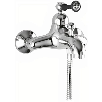 MARGOT-VM-01-N Смеситель для ванны и душа хром, ручка чёрная