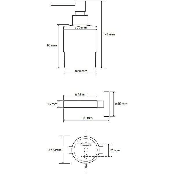 GRAPHIT: Дозатор для мыла 200мл, стекло МИНИ